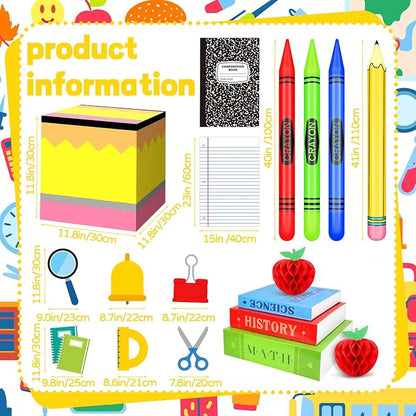 22 Pcs Back to School Balloons Box Sets Include Balloons Box Desktop Ornaments - Image 2