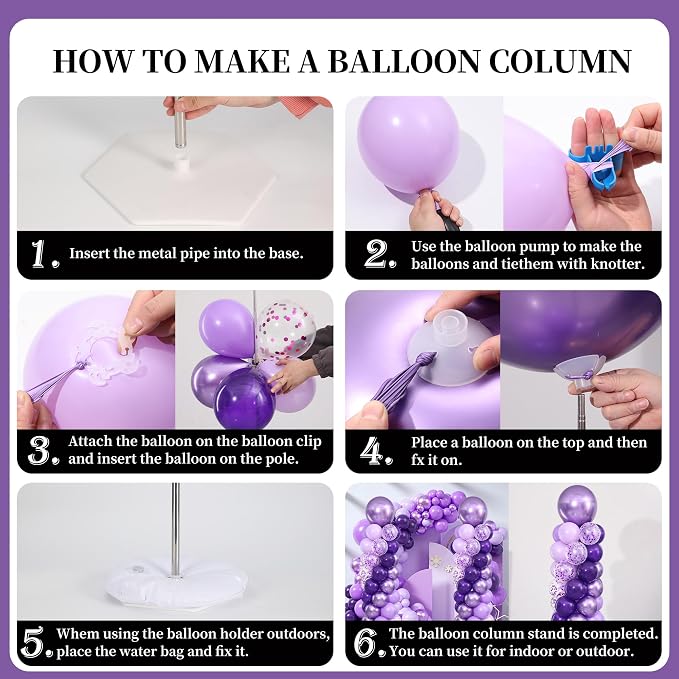 Purple Balloon Column Stand Kit Set of 2 - Image 6