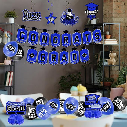 Graduation Decorations 2026 Blue Themed Set - Image 3