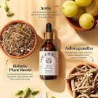 Fable and Mane Hair Oil - HoliRoots Strengthening Serum for Damaged, Frizzy Hair with Ashwagandha, Castor Oil & Scalp Treatment - 1.8FL oz