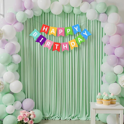 Asee'm Sage Green Backdrop Curtains Drapes - Image 5