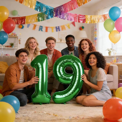 Number 18 Balloons 40 Inch for 18 81 Birthday Party Decoration, Dark Green | - Image 3