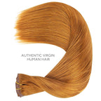 WENNALIFE Seamless Clip In Hair Extensions Human Hair, 24 Inch 160g 7pcs Auburn Ginger Real Hair Extensions Clip in Human Hair Invisible PU Skin Weft Natural Remy Human Hair Extensions