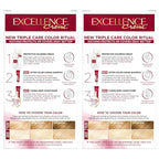 L'Oreal Paris Excellence Crème Permanent Hair Dye, Triple Care Hair Color with Pro-Keratine Complex for 100% Gray Hair Coverage, 9.5NB Lightest Natural Blonde, 1 Kit (Pack of 2)