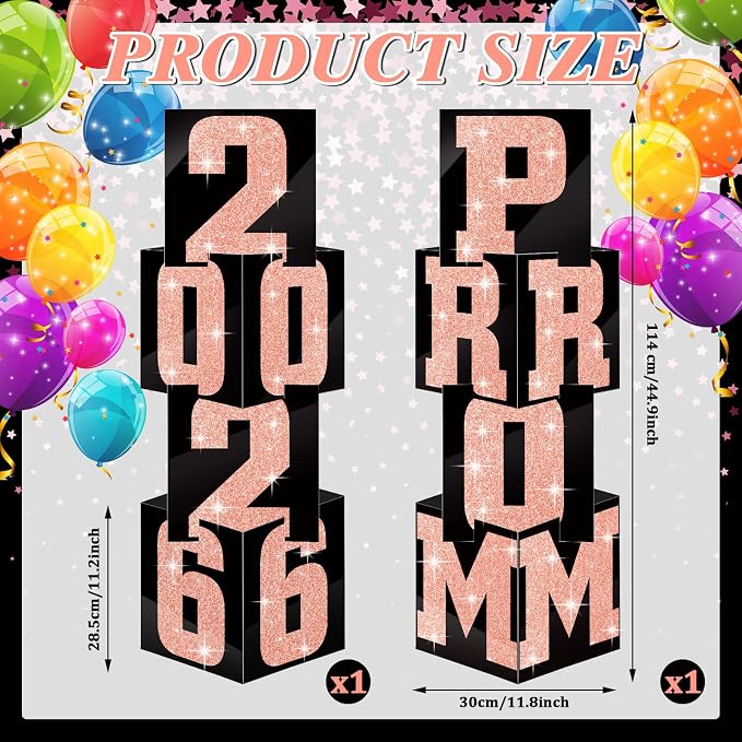 Queekay 8 Pcs Prom Column Standup Photo Booth Decorations 2026 Prom Backdrop - Image 6