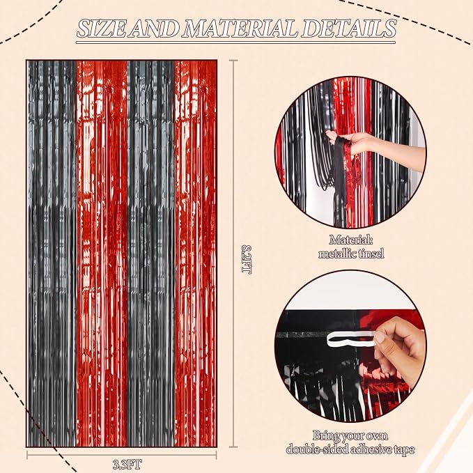 DECOCKRAT 3 Pack Foil Fringe Backdrop - Image 3