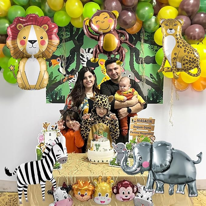 Jungle Safari Animals Balloons, Jungle Safari Theme Birthday Party Decorations - Image 6