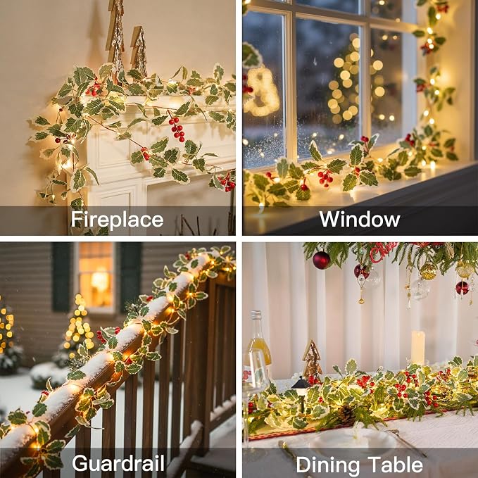 40 LED Christmas Fairy Lights Battery Powered, 12.5ft Vine String Lights - Image 2