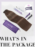 LUVME Clip in Hair Extensions, 135g 20 Inch 7pcs Dark Brown Human Hair Extensions Thick Clip in Extensions Real Human Hair on Double Weft Remy Hair