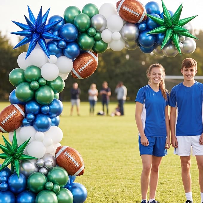 Navy Green Football Balloon Arch Garland Kit, American Rugby Decor - Image 4