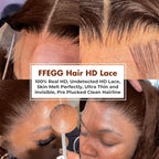 250 Density 13x6 FULL SKINLIKE HD Chocolate Brown lace front wig Human Hair Pre Plucked 0.10mm Ultra-thin Invisible HD Lace Front Wigs Human Hair Small Knots Body Wave Full Virgin Hair 26 Inch