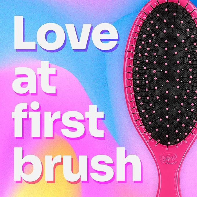 Wet Brush Detangling Brush, Original Detangler Brush (Pink) - Wet & Dry Tangle-Free Hair Brush for Women & Men - No Tangle Soft & Flexible Bristles for Straight, Curly, & Thick Hair (Pack of 2)