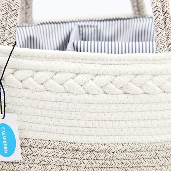 Casaphoria Caddy Organization Woven Cotton Rope Basket storage Caddy or Gift - Image 4