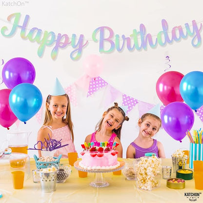 KatchOn Iridescent Happy Birthday Banner 10 Feet Pre-Strung | Happy Birthday - Image 8
