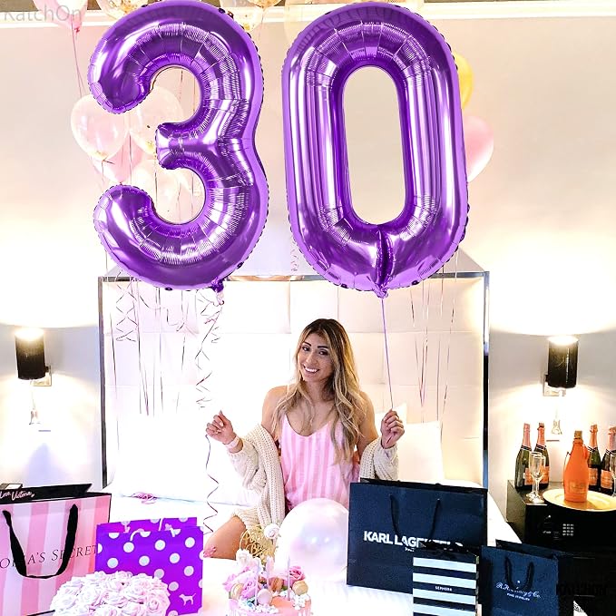 KatchOn Purple 0 Number Balloons 40 Inch | Pair 0 Digit Balloon to Other Number - Image 8