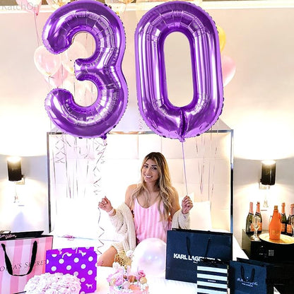 KatchOn Purple 0 Number Balloons 40 Inch | Pair 0 Digit Balloon to Other Number - Image 8