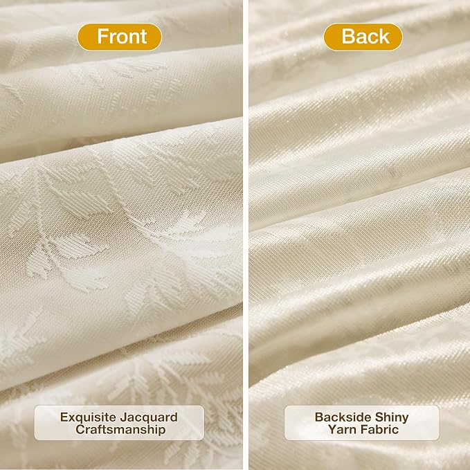 Anmao Taupe Semi Sheer Light Filtering Curtains 63 Inches Long 2 Panels - Image 3