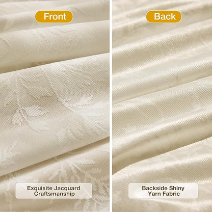 Anmao Taupe Semi Sheer Light Filtering Curtains 63 Inches Long 2 Panels - Image 3