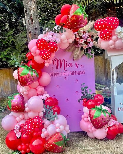 Strawberry Balloons Garland Arch Kit -Berry First Birthday Party Decorations - Image 6