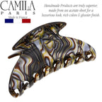 Camila Paris CP2483 French Hair Clip for Women Thick Hair for Long Curly Wavy Hair, Handmade Onyx, Girls Hair Claw Clips, Durable Styling Big Claw Clip for Thick Hair, Strong Hold Grip Made in France
