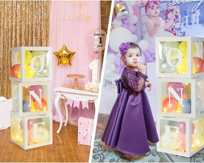 Qeeenar 3 Pcs Balloon Box Decorations First Birthday Decorations - Image 7