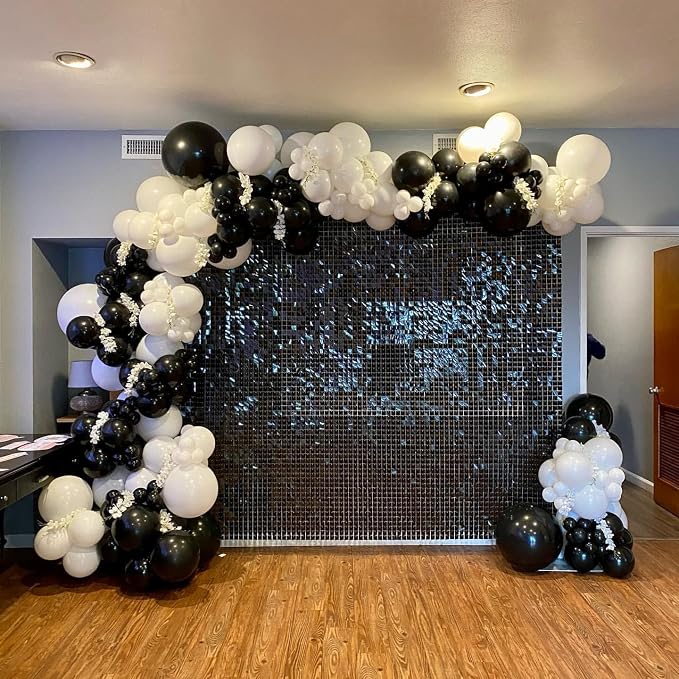 Black and White Balloons Garland Arch Kit - Image 5
