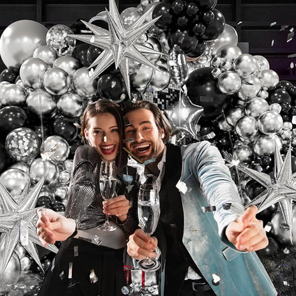 Black and Silver Balloons Garland Arch Kit - Image 5