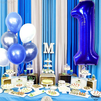 KatchOn Blue Number 1 Balloon for First Birthday 40 Inch | Blue Number 1 - Image 5