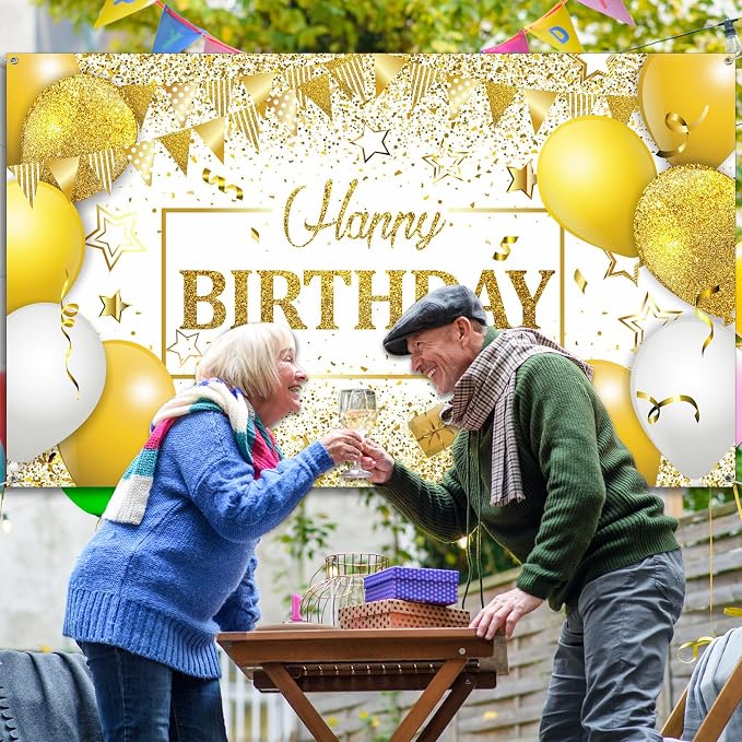 Tatuo Happy Birthday Decorations Backdrop Banner - Image 7