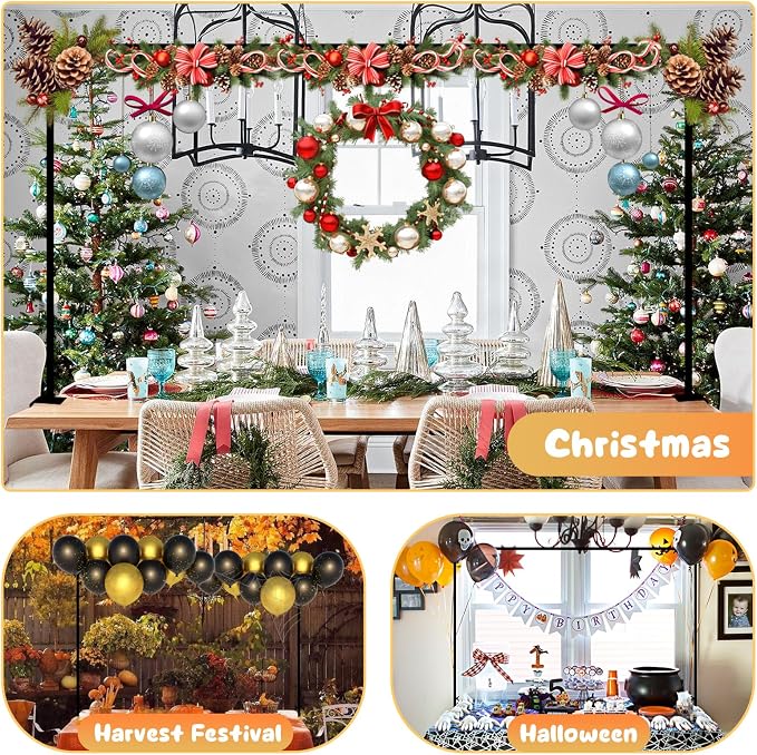 Over The Table Rod Stand with Clamps Black Table Balloon Arch Banner Frame | - Image 5