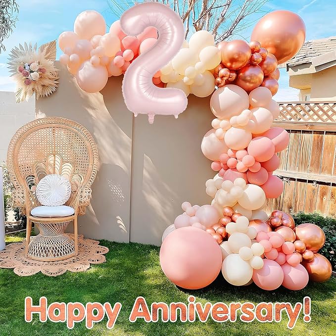 Light Pink Number 2 Balloon, 40 Inch Giant Mylar Number Balloons, Large Foil - Image 7