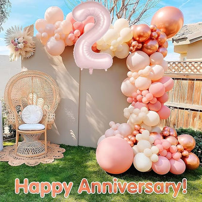 Light Pink Number 2 Balloon, 40 Inch Giant Mylar Number Balloons, Large Foil - Image 7