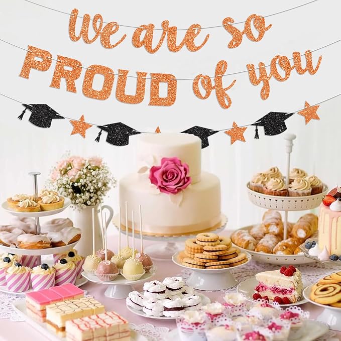 We Are So Proud of You Banner Prestrung Orange Graduation Banner Graduation - Image 5