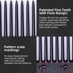 PERFEHAIR 2-Pack Professional Round Tooth Hair Cutting Comb - 7.4 Inch, Black Carbon Fiber Anti-Static & Heat Resistant, Durable Barber Combs with Fine & Wide Tooth for Precise Haircut for Men & Women