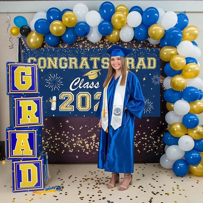Graduation Decorations 2026 Navy Blue and Gold Balloon Boxes, Class of 2026 - Image 7