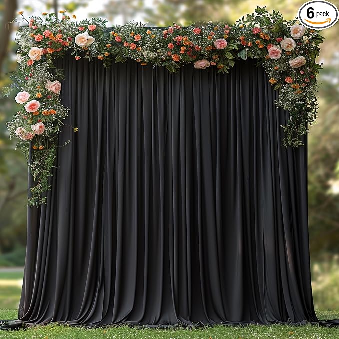 30x10ft Wrinkle Free Black Backdrop Curtain by ESGOTBME