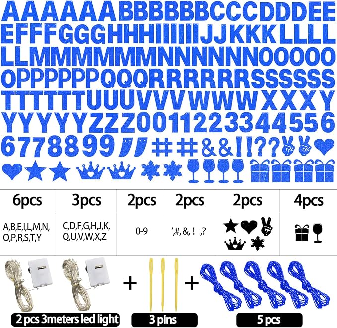 175Pcs DIY Glitter Customizable Banner Kit Hanukkah Custom Banners DIY Happy - Image 2