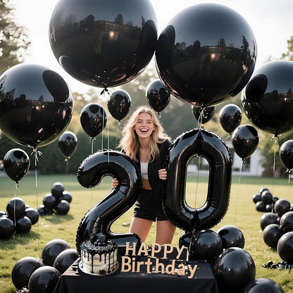 Black Balloons 9pcs 36 Inch Extra Large Big Jumbo Giant Matte Black Latex - Image 4