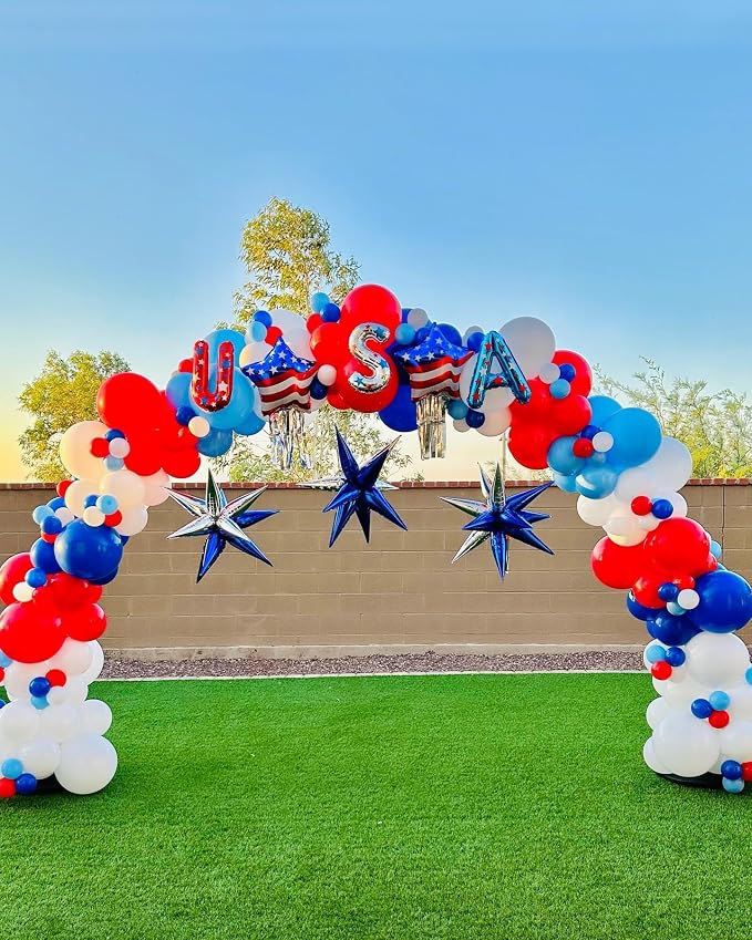 Red White and Blue Balloons Arch Kit 124pcs different sizes | - Image 5