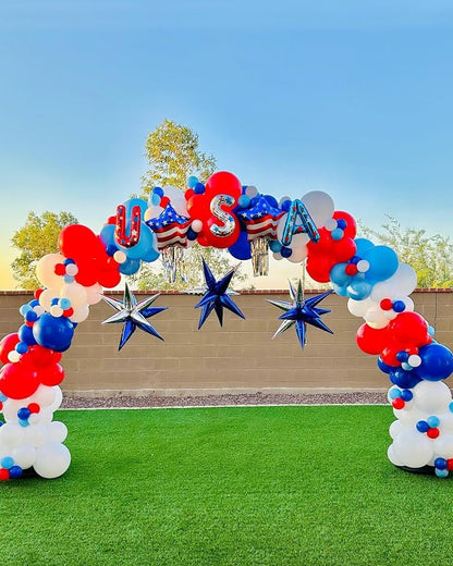 Red White and Blue Balloons Arch Kit 124pcs different sizes | - Image 5