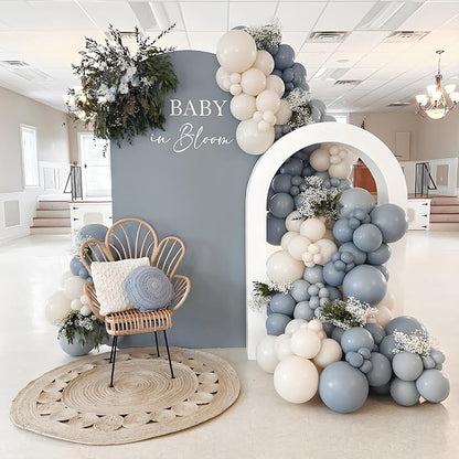 Awenztech 122pcs Dusty Blue Latex Balloons in 18 12 10 5 inches | Gender Reveal - Image 5