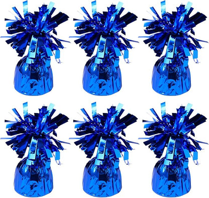 6 Pack Blue Balloon Weights Metallic Holder Anchors Balloon Holder Weights by Unknown