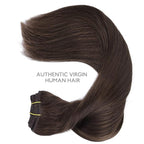 WENNALIFE Clip in Hair Extensions Real Human Hair, 20 Inch 120g 7pcs Light Dark Brown Remy Hair Double Weft Straight Natural Extensiones De Cabello Humano Con Clip Ins