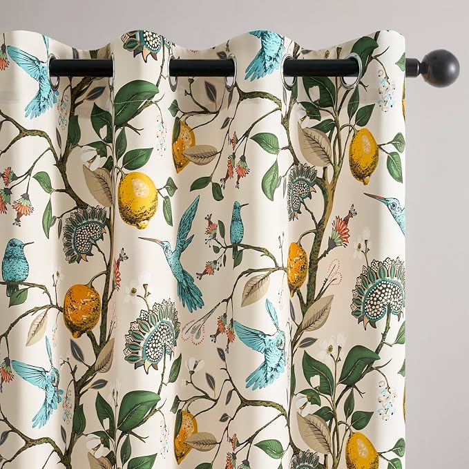 Topfinel 94 Inches Long Custom Window Treatments, Retro Art Deco Euro Flower - Image 3