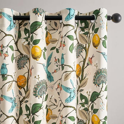 Topfinel Kitchen Curtains 45 Inch Length Beige Vintage Blackout Curtains - Image 3
