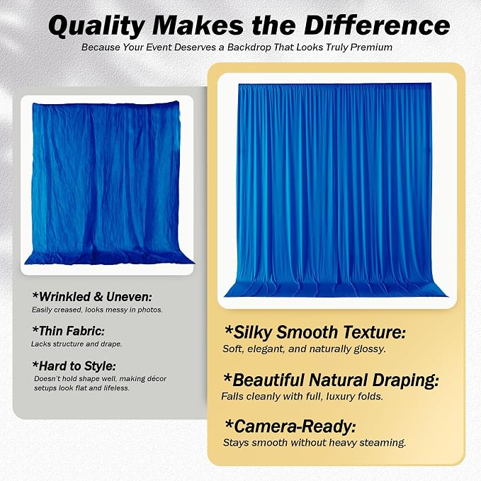 20ft×12ft Royal Blue Backdrop Curtain - Image 3