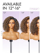 LUVME HAIR 100% Human Hair Wigs Curly Deep Wave Glueless Lace Front 16 Inches Pre Cut Plucked Hd Lace Short Wig Ready To Go Highlight Color Straight Bleached Knots Side Part Black Wigs