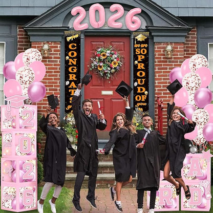 2026 Graduation Balloon Boxes Decorations – Clear Balloon Box Stack - Image 5