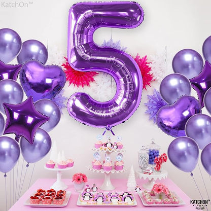 KatchOn Giant Purple Number 5 Balloon - Image 8