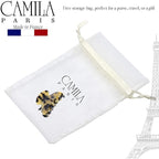 Camila Paris CP3060 French Hair Clip for Women, Handmade, Ivory Tokyo, Small, Girls Hair Claw Clips Jaw, Durable Styling Hair Accessories for Women, Strong Hold Grip, Made in France